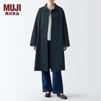 无印良品（MUJI） 女式 不易沾水 立领大衣 BDE32A3S 长款外套 大衣 风衣 深藏青色 XS