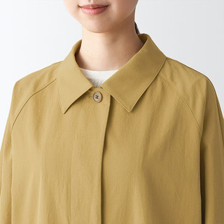 无印良品（MUJI） 女式 不易沾水 立领大衣 BDE32A3S 长款外套 大衣 风衣 深暗黄色 XL