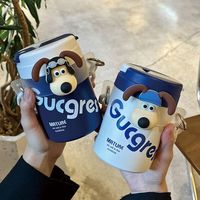 麦奇翔款保温杯一对双饮杯男女随行咖啡杯ins杯高颜值小清新 单个【白色】双饮保温杯(手提链