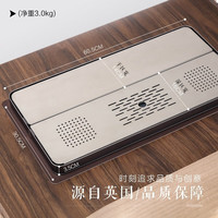 ORTOR茶盘储水式家用茶杯托盘双层沥水果盘水杯盘不锈钢沥水盘茶 大号茶盘组合（30.5*60.5））