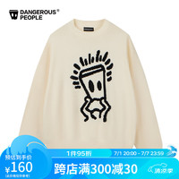 Dangerous people薛之谦dsp托头纸袋人套头毛衣宽松慵懒针织衫 白色 L