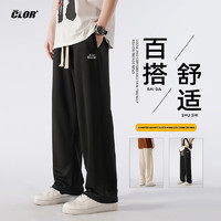 CLOR裤子男士潮流宽松直筒裤夏季薄款运动透气休闲裤CL04黑色2XL 2XL（160-175斤）