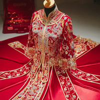 枝己(ZEIMSSMM)立体刺绣龙凤褂秀禾服新娘敬酒服结婚礼服中式嫁衣婚礼服 22款1011加钻款 S