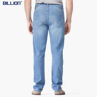 BILLION夏季牛仔裤男直筒薄款速干凉感休闲裤子中腰合体透气易打理J19674 674浅蓝（79内长） 34(2.67尺)