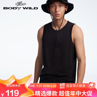 BODYWILD爱慕旗下内衣男吊带背心舒适打底可外穿时尚背心ZBN11QU1黑色170 黑色-背心