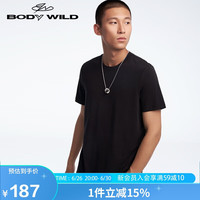 BODYWILD爱慕旗下同款舒适打底可外穿短袖时尚T恤ZBN12QU1黑色175 黑色-短袖