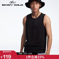 BODYWILD爱慕旗下内衣男吊带背心舒适打底可外穿时尚背心ZBN11QU1黑色180 黑色-背心