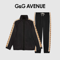 G&G AVENUE 春季运动休闲套装男女开衫立领夹克情侣套装两件套潮流