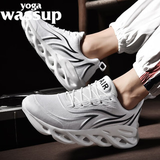 YOGA WASSUP龙年男鞋飞织运动鞋缓震休闲跑步鞋百搭46大码红色本命鞋子男 白色丨限量款 40