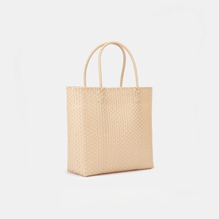 无印良品（MUJI） 手包 环保材料 手提包菜篮子 织包草包 包包 女包 米色 小 长24*宽10*高24cm