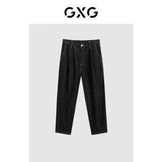GXG男装  24年夏季趣味印花圆领短袖T恤宽松牛仔长裤休闲套装 单上装藏青色 170/M