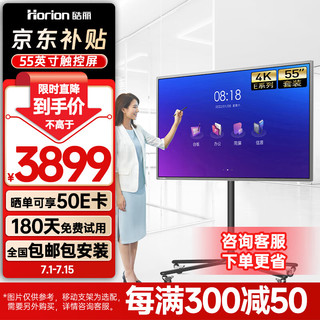 Horion 皓丽 55寸会议平板一体机可触摸会议电视会议显示器教学办公4k投影商用显示智慧大屏/E55英寸套装