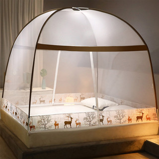 88VIP：千屿 蒙古包蚊帐家用卧室免安装学生宿舍折叠防蚊简易床上帐篷