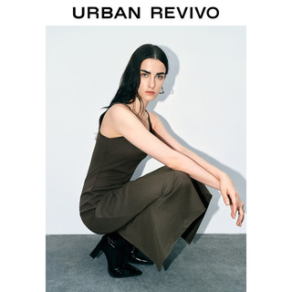 URBAN REVIVO 女士辣妹风修身显瘦长款吊带连衣裙 UWJ740048 冷灰 XS