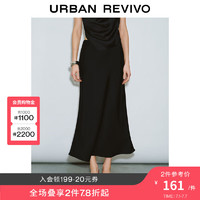 UR2024秋季女装法式气质通勤高腰显瘦鱼尾半裙UWM540002 黑色 XS