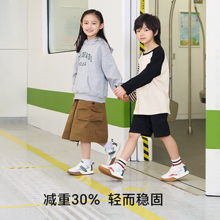 卡特兔儿童运动鞋2024秋季防滑耐磨女童跑步鞋幼儿园小白鞋户外跑步 白绿 34码 适合脚长20.3-20.8cm