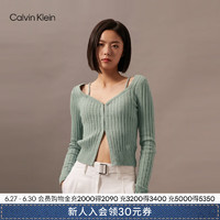 Calvin Klein Jeans24早秋新款女士时尚ck性感吊带露肩螺纹坑条针织衫J223931