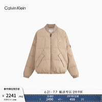 Calvin Klein Jeans24秋季男士休闲ck小格纹鸭绒拉链棒球领羽绒服J327314
