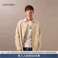 Calvin Klein Jeans24早秋男士休闲ck工装风简约刺绣衬衫式外套J325879 RAE-卡其 S