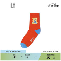 :CHOCOOLATE it 女款中筒袜袜子2024夏季可爱甜美女袜0987XUM ORX/橙色 F