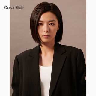Calvin Klein Jeans24早秋女士商务职场ck平驳领简约刺绣西装外套J223926 BEH-太空黑 M