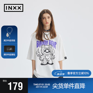 英克斯（inxx）Standby潮牌shinwoo联名印花男女同款短袖T恤XME2010929 白色 M