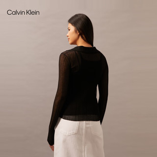 Calvin Klein Jeans24早秋女士时尚ck内搭吊带V字领针织衫两件套J223903 BEH-太空黑