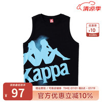 Kappa Kids卡帕运动男童背心夏季薄款2024童装透气吸汗坎肩上衣无袖儿童夏装 黑色 170