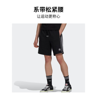 adidas舒适三条纹运动短裤男装阿迪达斯三叶草HK7307 黑色 M