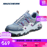 斯凯奇（Skechers）云屿户外运动鞋2024夏季女子复古老爹鞋登山徒步鞋18012 暗灰蓝色/粉色/SLTP 37.5