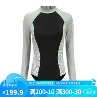 迪卡侬泳衣女夏游泳衣裙2022OVOT浅绿拼接连体_带胸垫XS-4557460