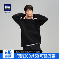 HLA长袖针织衫男时尚保暖舒适圆领毛衣男 黑色(28) 185/100A(XXL)