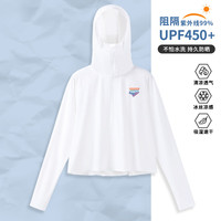 真维斯白色upf450原纱防晒衣女2024夏薄款宽松透气冰感长袖外套开 白-彩虹便签K XL