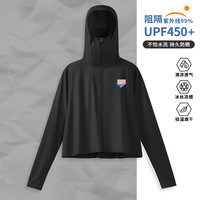 真维斯白色upf450原纱防晒衣女2024夏薄款宽松透气冰感长袖外套开 黑-彩虹便签K S