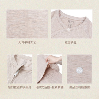 nest designs婴儿竹纤维连体衣春夏季竹轻盈长袖新生儿宝宝衣服家居服睡衣 拂晓蓝-长袖长裤 90cm