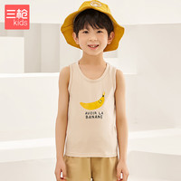 三枪（THREEGUN）A类舒肤弹力棉男女童少儿外出背心 39121A0 浅咖 110