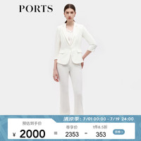 PORTS宝姿秋冬女装一粒扣商务休闲九分袖白西服夹克ALD8J009PWB017 奶白色 8