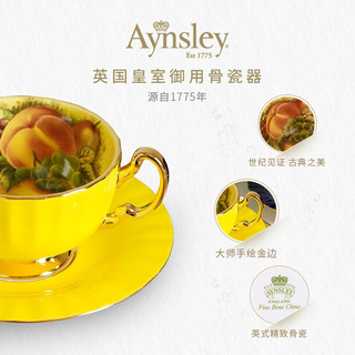 AYNSLEY安斯丽色釉黄金果园英式下午茶具轻奢骨瓷咖啡杯花杯碟高颜值瓷器 色釉奥本1杯1碟蓝色