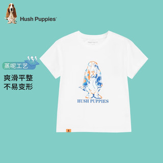 暇步士（Hush Puppies）童装儿童恤男童女童夏季男女大童时尚印花短袖圆领衫 粉艾尔 120cm