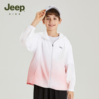 Jeep儿童防晒衣凉感透气防紫外线男女童夏季薄款防晒衣 竹桃粉 140 