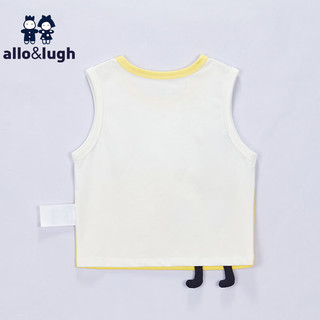 allo&lugh阿路和如夏季儿童无袖T恤男童单件立体装饰可爱背心 黄色 90cm