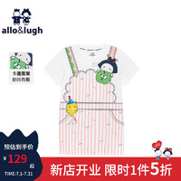 allo&lugh阿路和如女童连衣裙假两件背带造型学院风直筒儿童连衣裙 粉色 100cm