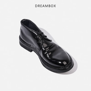 dreambox钧博vibram高端意大利马臀皮高帮皮鞋复古手工固特异男靴 黑色 39