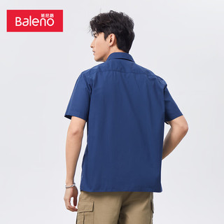 班尼路（Baleno）短袖衬衫男时尚工装潮流百搭立领舒适上衣 25B L