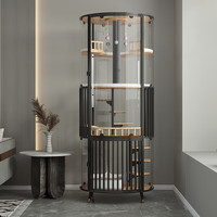 喵赞天空之城圆形猫笼别墅柜猫柜豪华全景猫咪猫窝带厕所家用猫房屋子 天空之城 柜腿款 L-大型