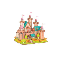 玩控3d立体拼图 木质桥梁模型手工木制品拼装diy微缩房子建筑拼插玩具 童话城堡