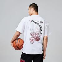杰克琼斯 夏季NBA联名公牛队圆领宽松纯棉舒适短袖T恤男装