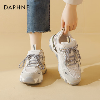 DAPHNE 达芙妮 轻便老爹鞋女款2024新款高级感厚底增高女鞋百搭休闲运动鞋