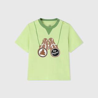 GAP男幼童夏季童趣可爱印花T恤儿童装上衣465344 浅绿色 90cm(1-2岁) 亚洲尺码