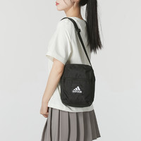 88VIP：adidas 阿迪达斯 男女简约时尚休闲腰包便携斜挎包黑色单肩包IT2048